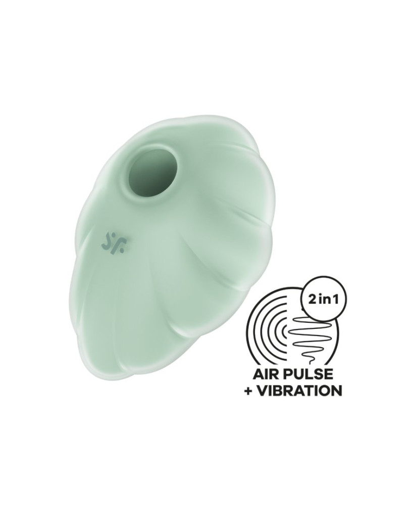 Stimulateur clitoridien par onde de pression sans contact et par vibration USB vert menthe, Cloud Dancer Satisfyer 